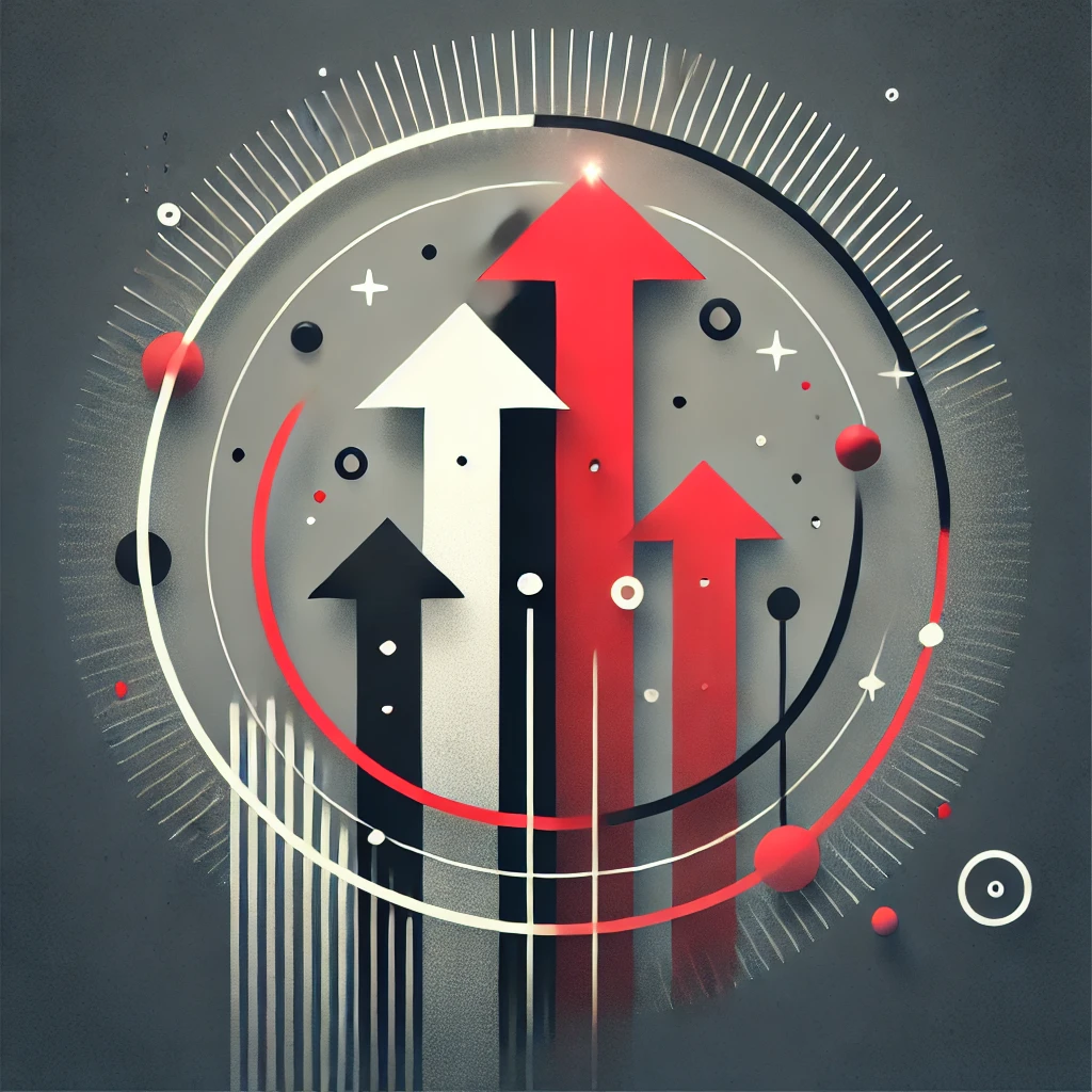 dall·e 2025 01 28 16.03.12 a minimalistic and modern graphic design symbolizing positive expectations for the future. the image should include uplifting elements like arrows poi